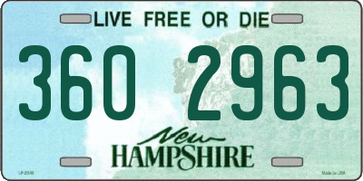 NH license plate 3602963