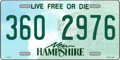 NH license plate 3602976