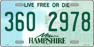 NH license plate 3602978