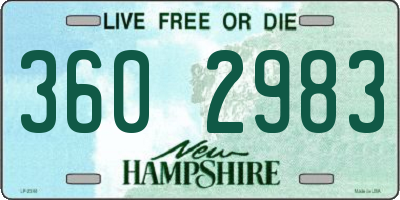 NH license plate 3602983
