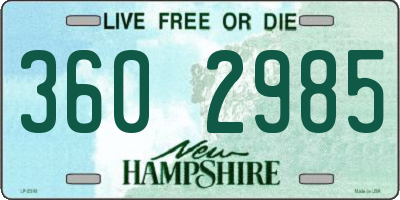 NH license plate 3602985