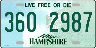 NH license plate 3602987
