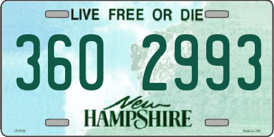 NH license plate 3602993