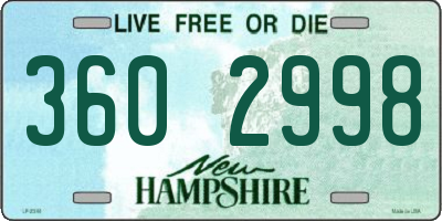 NH license plate 3602998