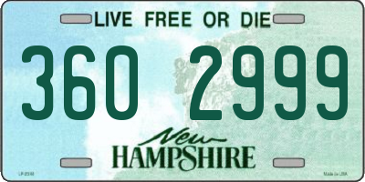 NH license plate 3602999
