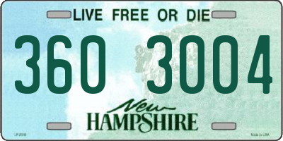 NH license plate 3603004