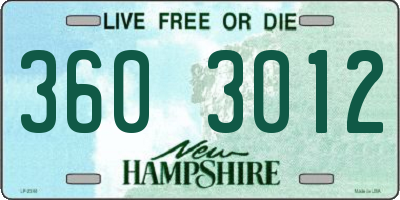NH license plate 3603012