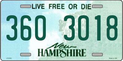 NH license plate 3603018