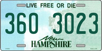 NH license plate 3603023