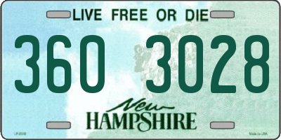NH license plate 3603028