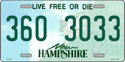 NH license plate 3603033