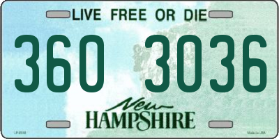 NH license plate 3603036