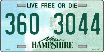 NH license plate 3603044