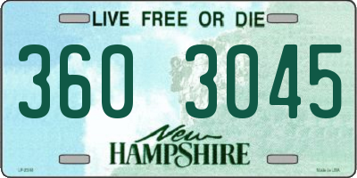 NH license plate 3603045