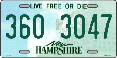 NH license plate 3603047