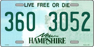 NH license plate 3603052