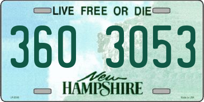 NH license plate 3603053