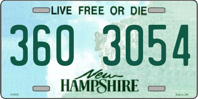 NH license plate 3603054