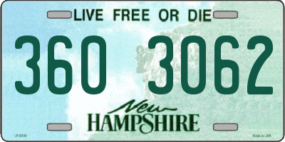 NH license plate 3603062