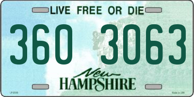 NH license plate 3603063