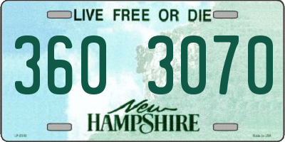 NH license plate 3603070