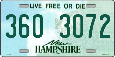 NH license plate 3603072