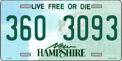 NH license plate 3603093