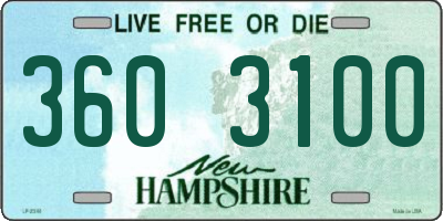 NH license plate 3603100