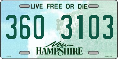 NH license plate 3603103