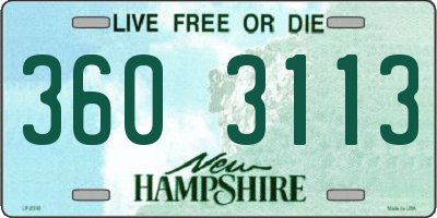NH license plate 3603113