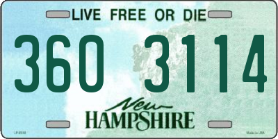 NH license plate 3603114