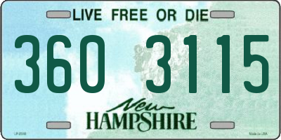 NH license plate 3603115