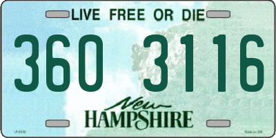 NH license plate 3603116
