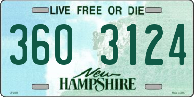 NH license plate 3603124