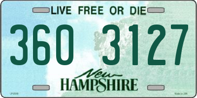 NH license plate 3603127