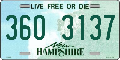 NH license plate 3603137
