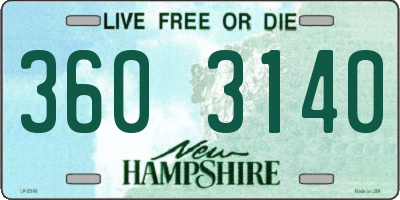 NH license plate 3603140