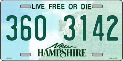 NH license plate 3603142