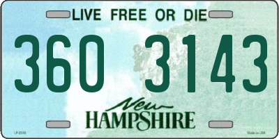 NH license plate 3603143