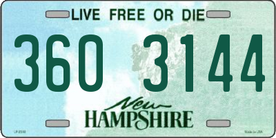 NH license plate 3603144