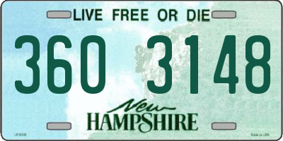 NH license plate 3603148