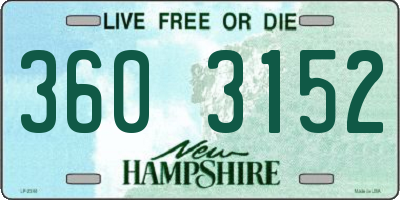 NH license plate 3603152