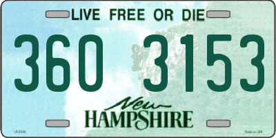 NH license plate 3603153