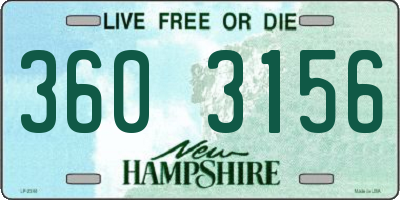 NH license plate 3603156