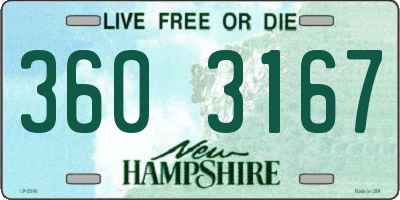 NH license plate 3603167