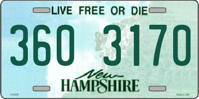 NH license plate 3603170