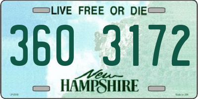 NH license plate 3603172