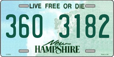 NH license plate 3603182