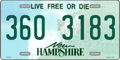NH license plate 3603183