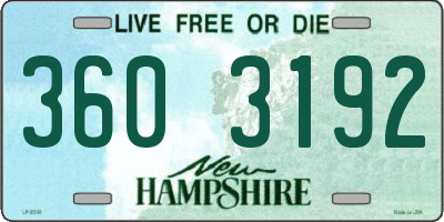 NH license plate 3603192
